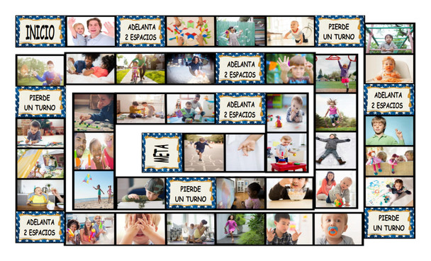 Childhood Activities Spanish Legal Size Photo Board Game