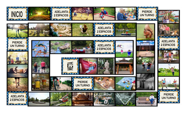 Park Things and Activities Spanish Legal Size Photo Board Game