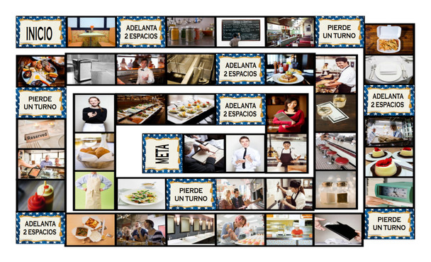 Restaurants and Fast Food Spanish Legal Size Photo Board Game