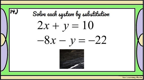 Solving Systems of Linear Equations by Substitution: Google Slides Picture Puzzle - 20 Problems