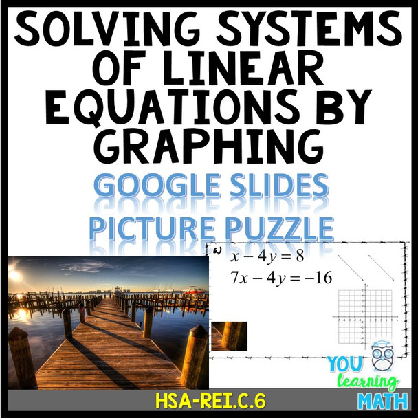 Solving Systems of Linear Equations by Graphing: Google Slides Picture Puzzle - 20 Problems