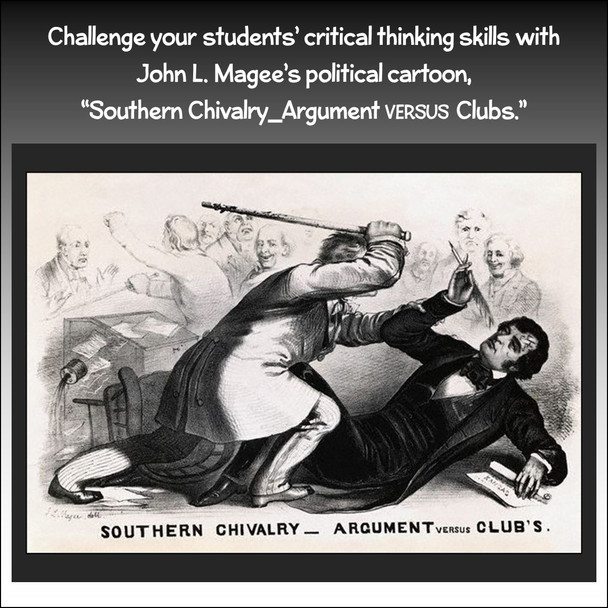 Political Cartoon: Southern Chivalry __ Argument versus Clubs