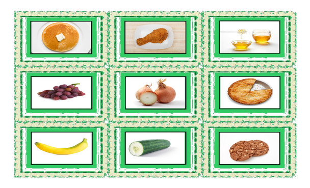 Food Types Spanish Legal Size Photo Card Game