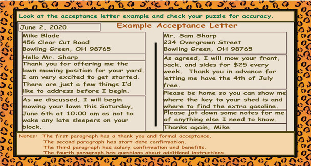 Acceptance Letter Example Writing