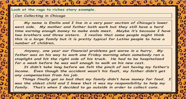 Rags to Riches Story Example Page 1