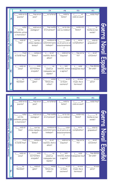 Present Simple Tense Question Words Spanish Legal Size Text Guerra Naval Board Game