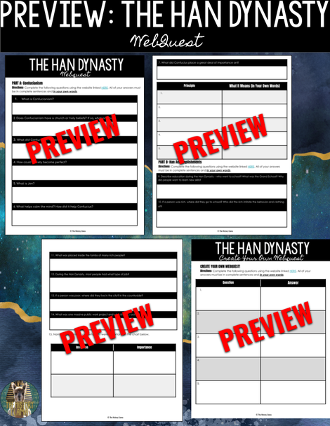 The Han Dynasty WebQuest - Google Drive - Print & Digital