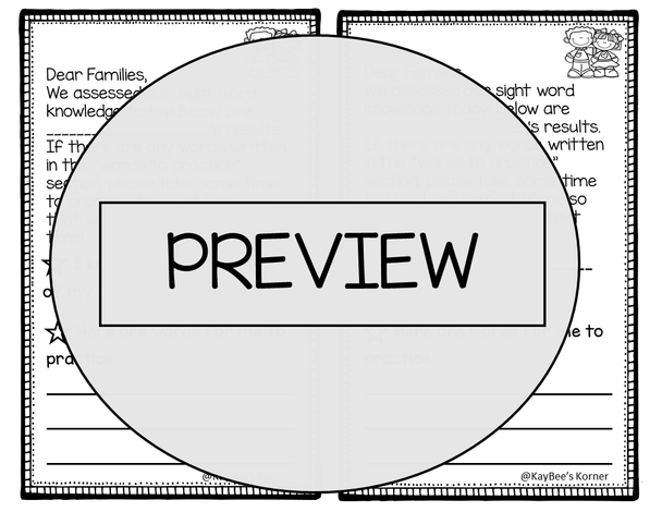 Sight Word Flash Cards - Games, Assessment, Family Letter