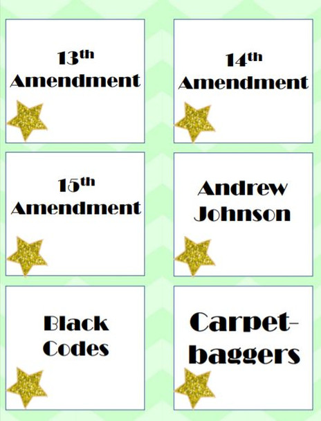 Reconstruction STAAR Review Heads Up Game
