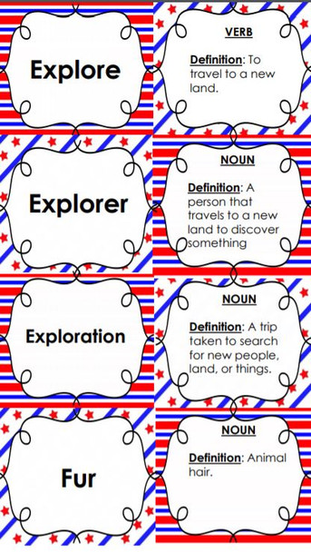 Exploration and Colonization Vocabulary 3-Way Card Sort