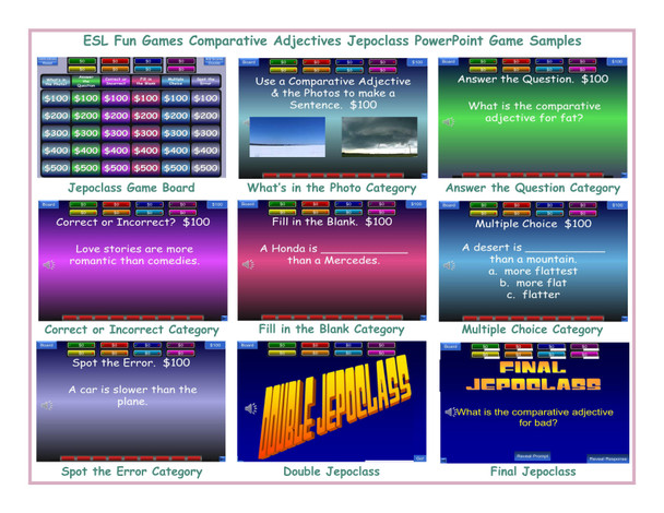 Comparative Adjectives Jepoclass PowerPoint Game