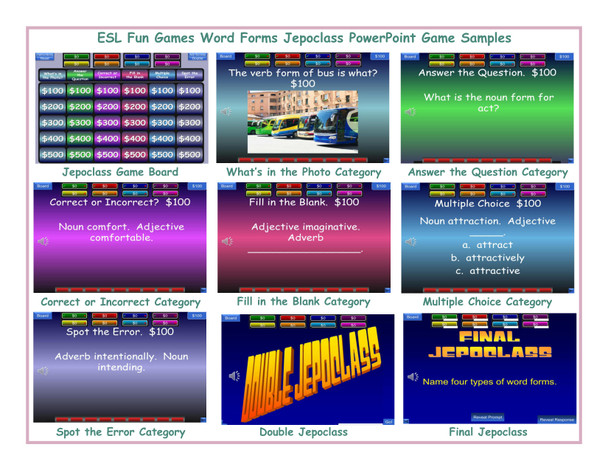 Word Forms Jepoclass PowerPoint Game