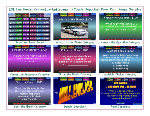 Crime-Law Enforcement-Courts Jepoclass PowerPoint Game