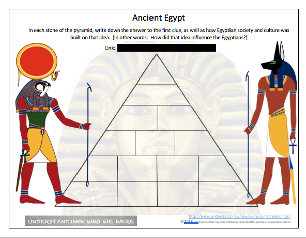 Ancient Egypt Break In to History Activity