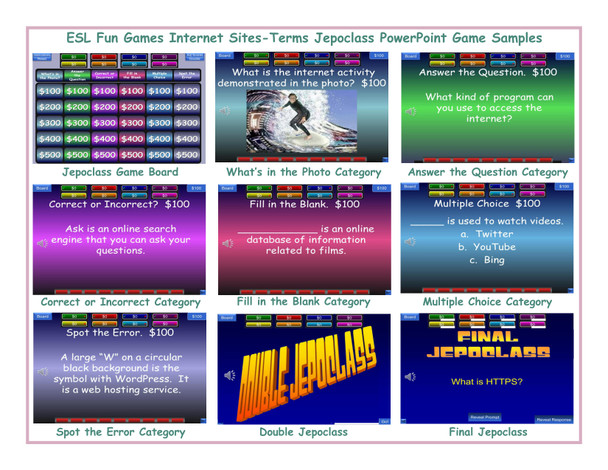 Internet Sites-Terms-Activities Jepoclass PowerPoint Game