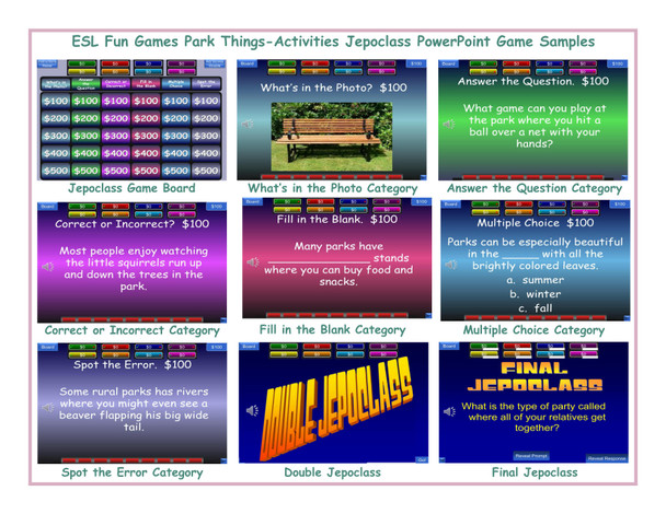 Park Things-Activities Jepoclass PowerPoint Game