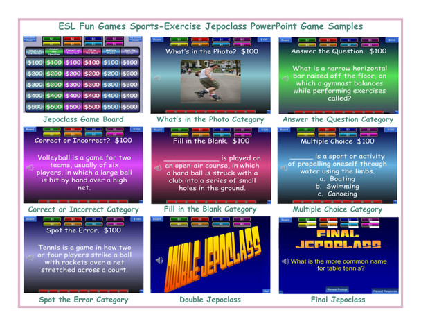 Sports-Exercise Jepoclass PowerPoint Game