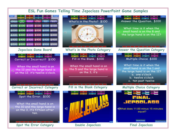 Telling Time Jepoclass PowerPoint Game
