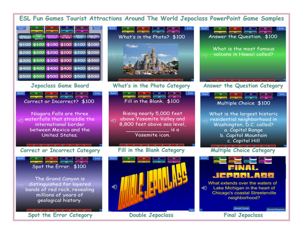 Tourist Attractions Around The World Jepoclass PowerPoint Game