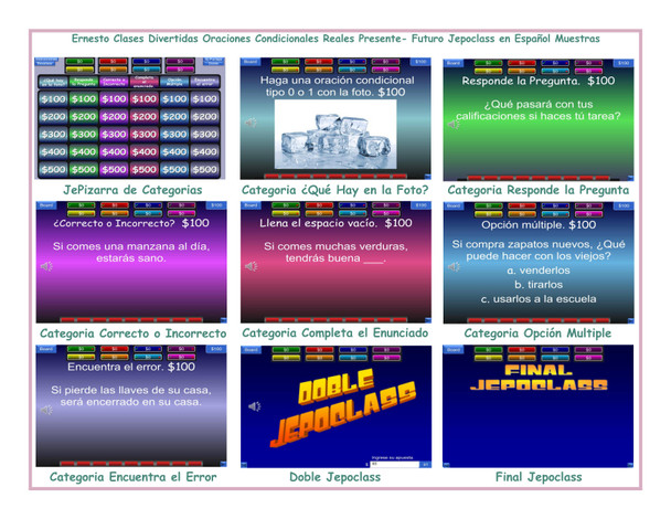 Conditional Sentences Types 0 & 1 Spanish Jepoclass PowerPoint Game