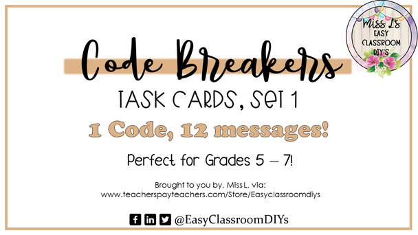 Code Breakers Task Cards