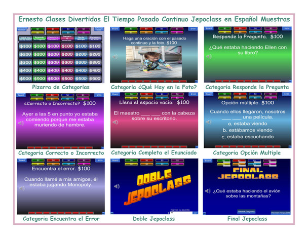 Past Continuous Tense Spanish Jepoclass PowerPoint Game