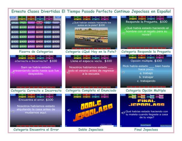 Past Perfect Continuous Tense Spanish Jepoclass PowerPoint Game