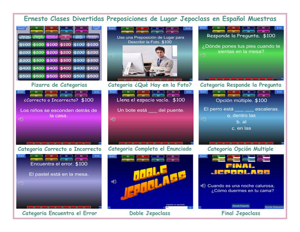 Prepositions of Place Spanish Jepoclass PowerPoint Game