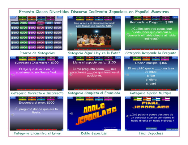 Reported Speech Spanish Jepoclass PowerPoint Game