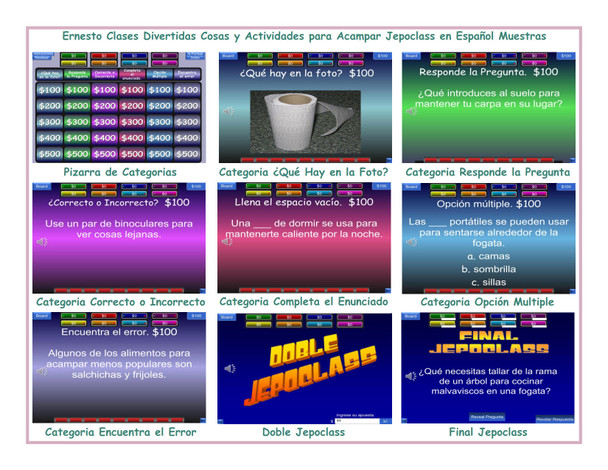 Camping Items Spanish Jepoclass PowerPoint Game
