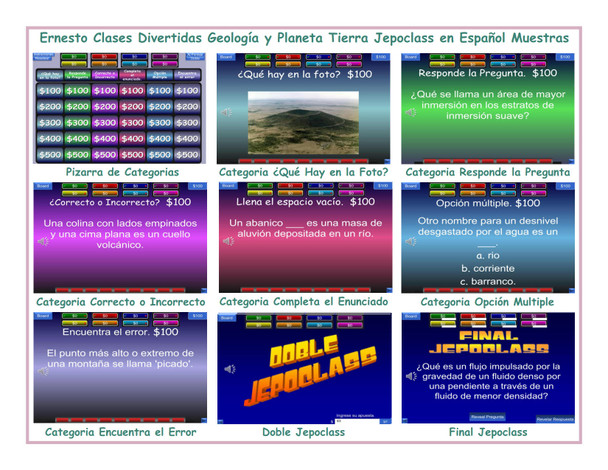 Geology and Planet Earth Spanish Jepoclass PowerPoint Game