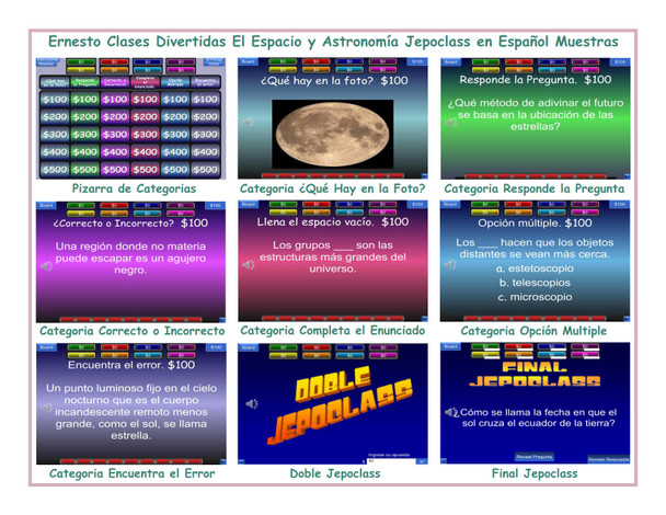 Space and Astronomy Spanish Jepoclass PowerPoint Game