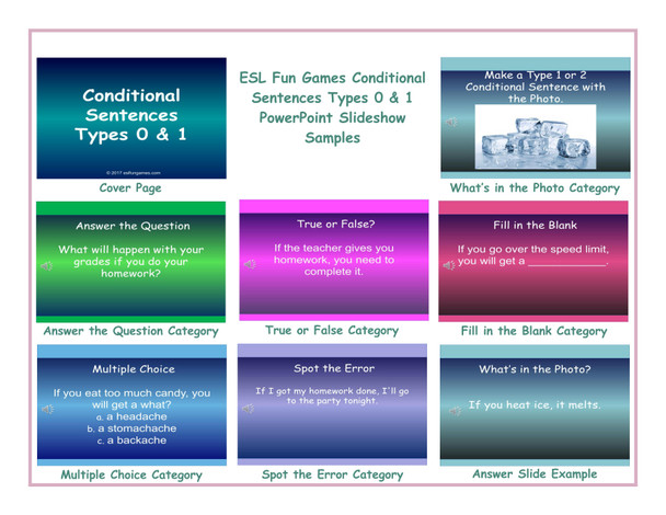 Conditional Sentences Types 0 & 1 PowerPoint Slideshow