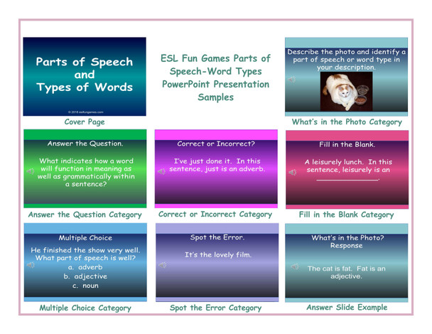 Parts of Speech-Word Types PowerPoint Presentation