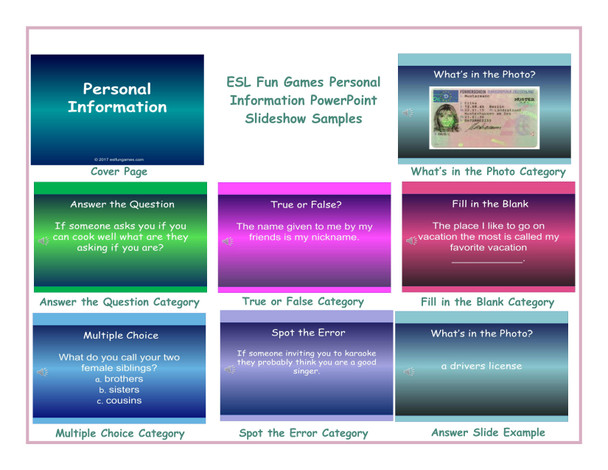 Personal Information PowerPoint Slideshow