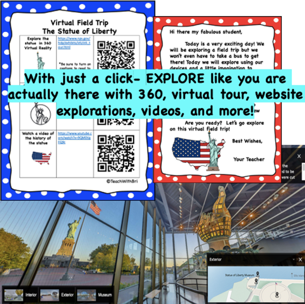 FREEBIE- Statue of Liberty Virtual Field Trip Student Activities 