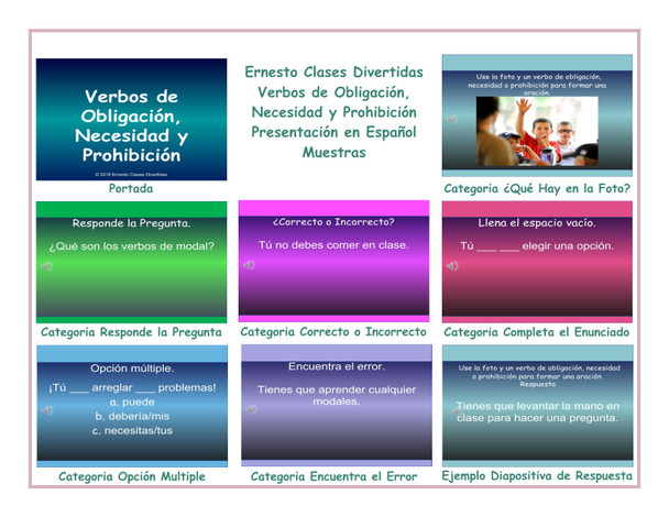 Modals of Obligation, Necessity and Prohibition Spanish PowerPoint Presentation