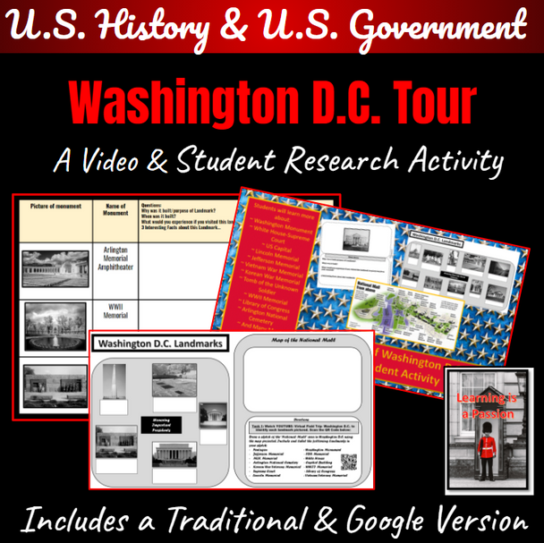 Washington D.C. Tour | Video & Student Activity | Distance Learning