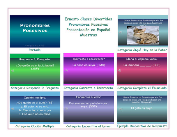 Possessive Pronouns Spanish PowerPoint Presentation