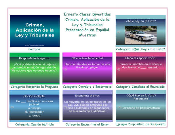 Crime, Law Enforcement and Courts Spanish PowerPoint Presentation