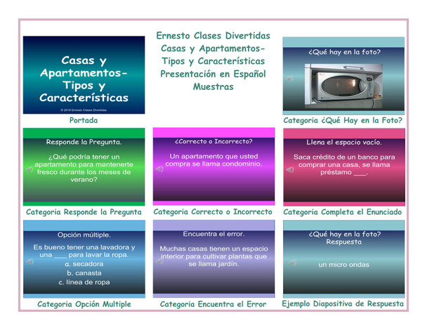 Houses & Apartments-Types &Features Spanish PowerPoint Presentation