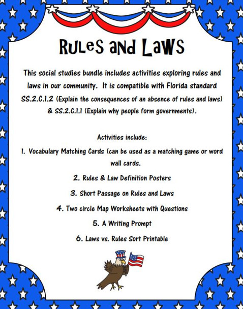 Primary Rules and Laws Activity Bundle