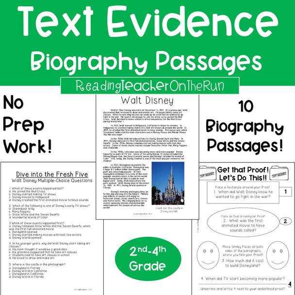 Text Evidence Biography
