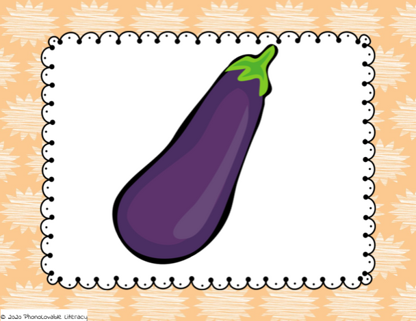 These slides help students practice syllable deletion, which is the ultimate goal.  The slides leading up to this section help prepare students for this more challenging skill.  Ask students to say, "eggplant". Then, ask them to take away the "egg" (first syllable) and say what's left of the word.  They should say "plant".  Click on the next slide for a picture of the correct answer.  Continue with the remaining slides. 