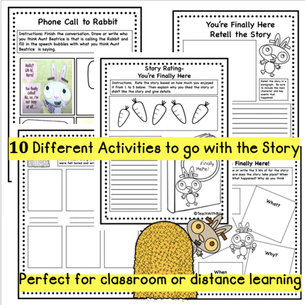  Virtual Read-A-Loud- You're Finally Here- Student Reading Activities for Beginning of School Year