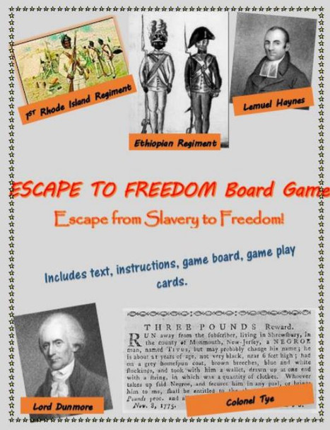 Escape to Freedom - African Americans in the Revolutionary War board game, including text