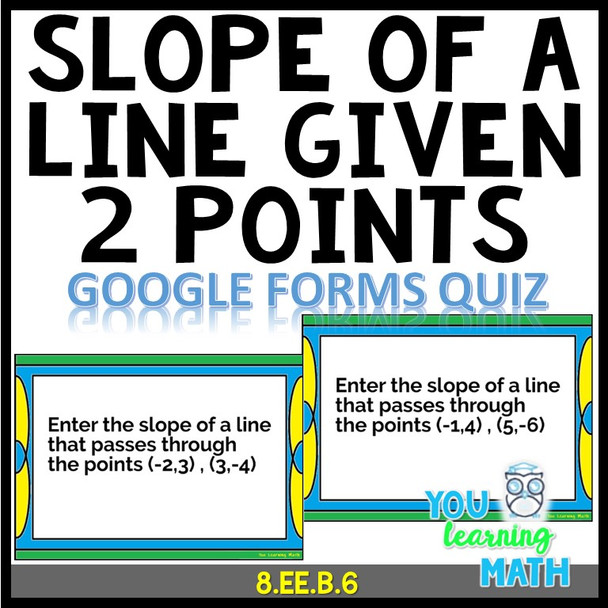 Finding the Slope of a Line given 2 Points: Google Forms Quiz - 24 Problems