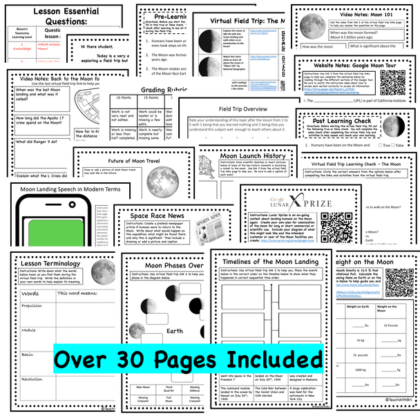 Virtual Field Trip to the Moon -360 Activities for Middle and High Schoolers