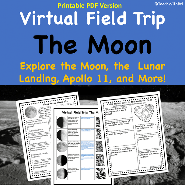 Virtual Field Trip to the Moon -360 Activities for Middle and High Schoolers