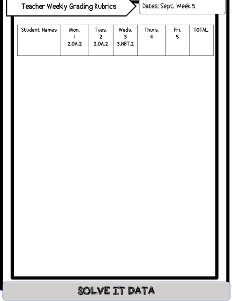 September Editable Morning Message (Math Solve It's)